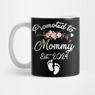 Promoted To Mommy Est 2024 Floral Mug
